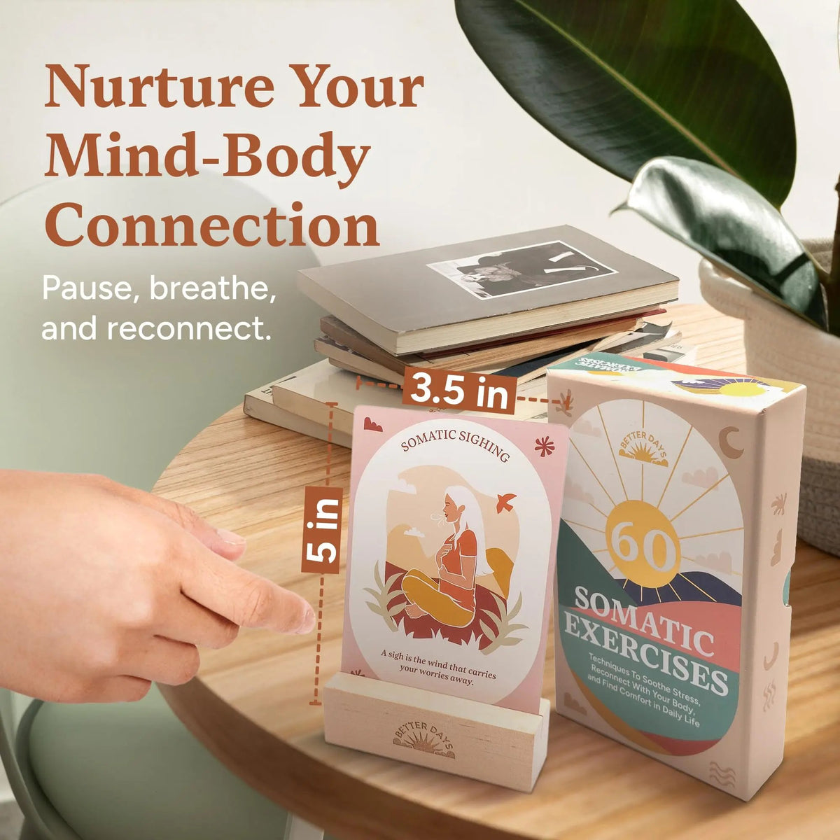 🧠🌿60 Somatic Therapy Exercise Cards-Your Nervous System Reset for Daily Calm 🥳📖 Step-by-Step Guidance - Beginner Friendly
