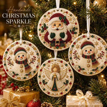 ✨ DIY Pearl & Gem Christmas Ornament Collection