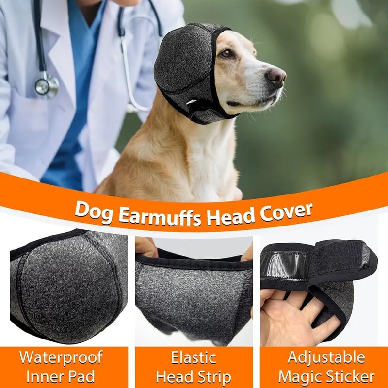 🐶 Dog Calming Ear Wrap – 49% OFF | 5 Colors, S–L