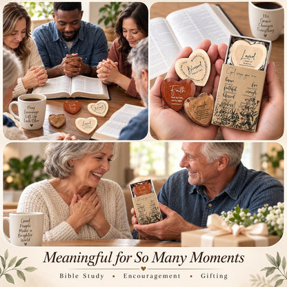 🔥 LAST DAY 49% OFF - ✝️ Christian Pocket Hearts Gift Set – 12 Faith-Filled Keepsakes of Love & Encouragement 🎁
