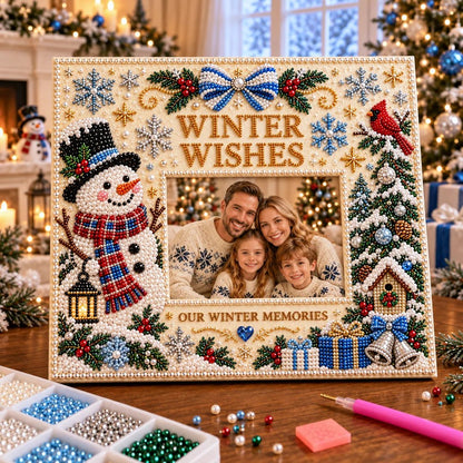 🎄 DIY Christmas Pearl & Rhinestone Photo Frame Kit | Beginner-Friendly Holiday Craft 💎