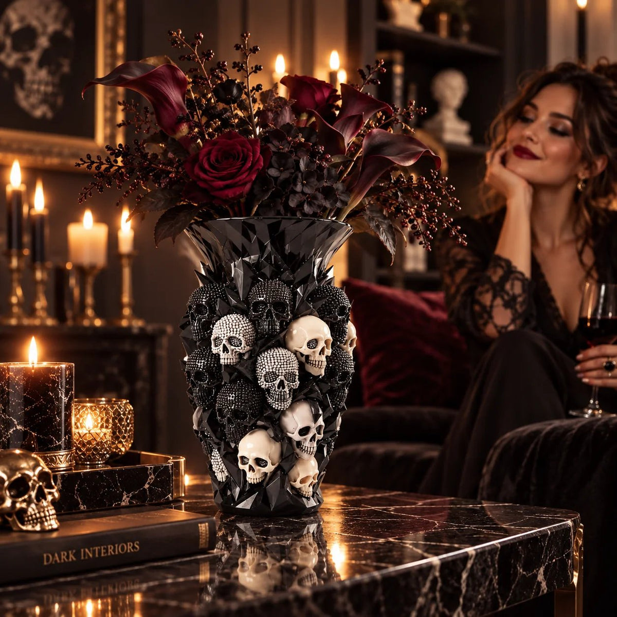 💀💎 Crystal Skull Vase – Where Darkness Meets Elegance ✨