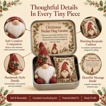🔥 LAST DAY 49% OFF – 💌 Pocket Hug Gnome Comfort Gift Tin | Mini Plush Keepsake with Heartfelt Message, Matching Cushion & Protective Metal Case 🧸✨
