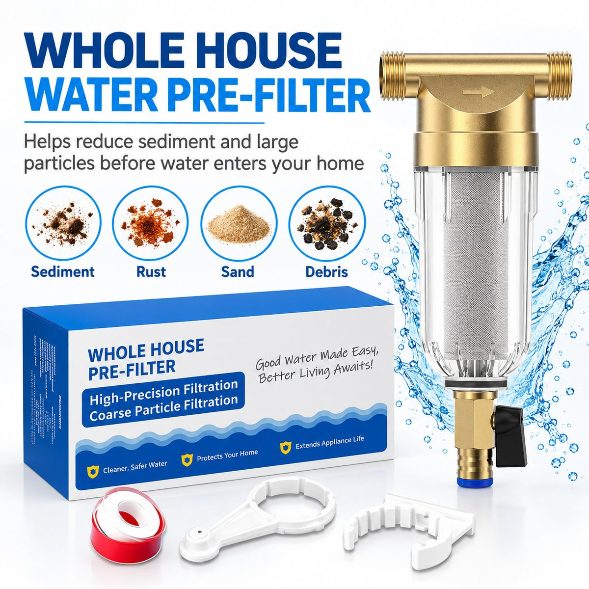 SimPure DC5P/S Whole House Water Pre-Filter