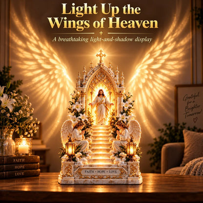 ✨ ✝️Heaven Opens™ – Step-by-Step Illuminated Jesus Stairway | Faith, Hope & Love