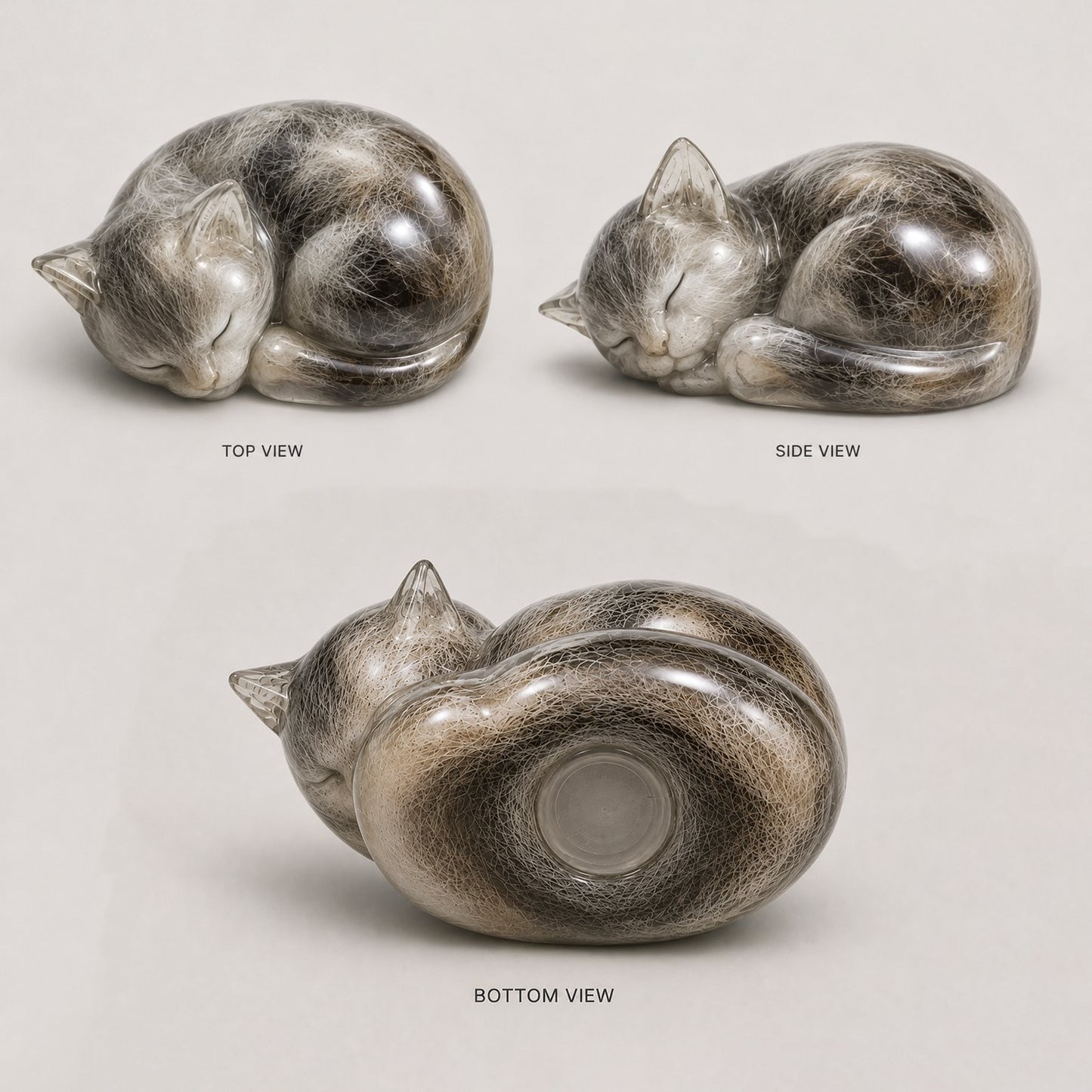 Sleeping Cat Pet Memorial Fur Keepsake — Keep a Real Part of Them Close