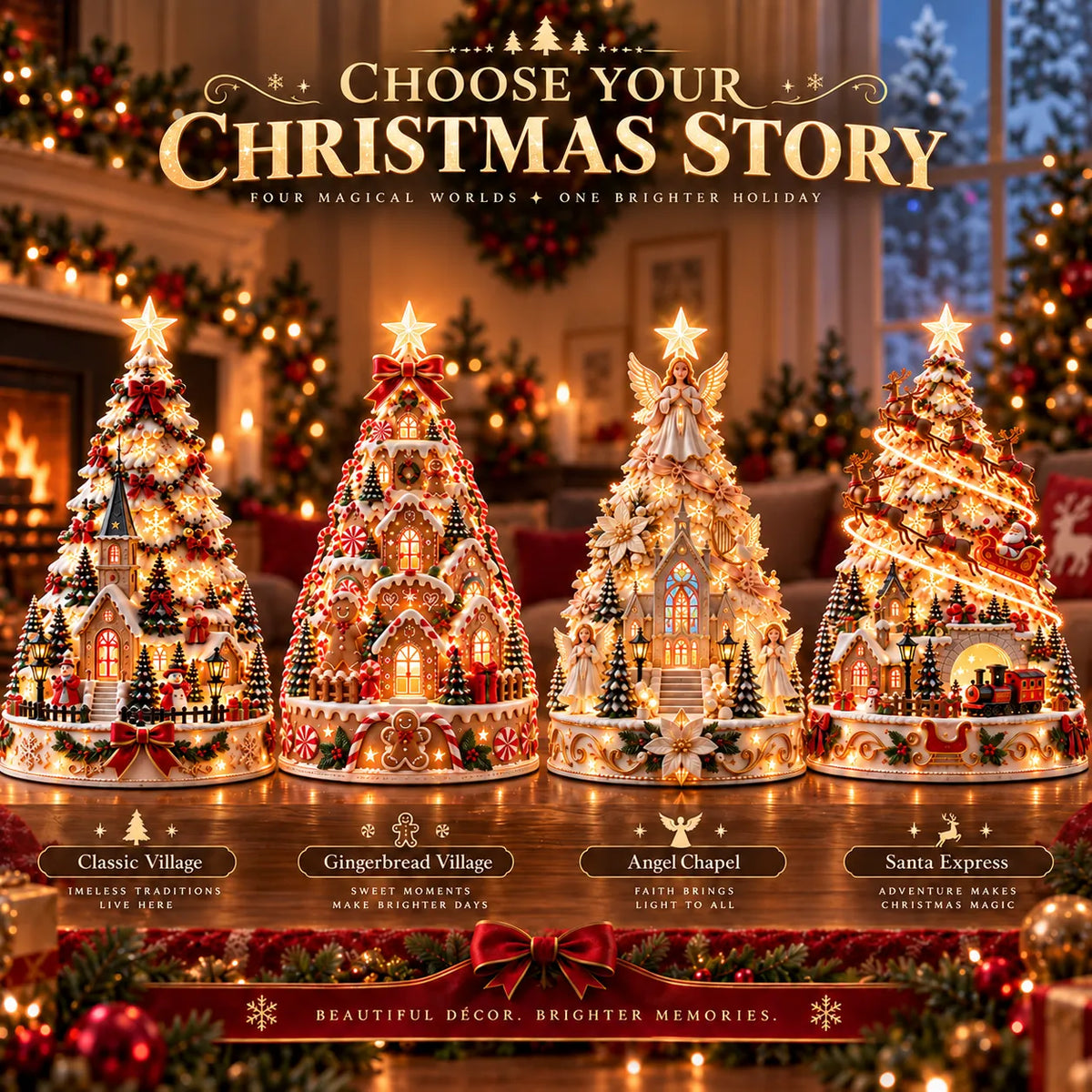 ⭐🏆 60,000+ Sold - 🎄MerryRealm™ Christmas Village Lightscape Tree
