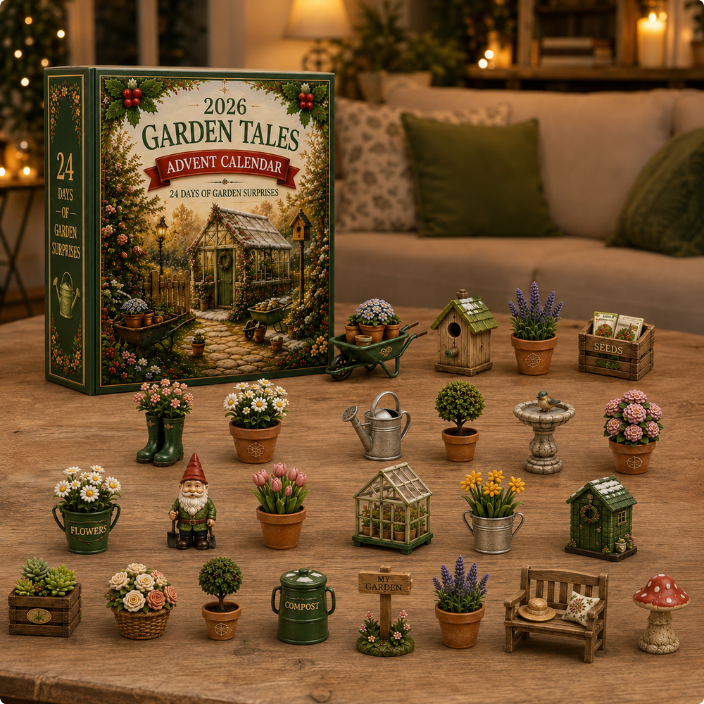 Garden Tales miniature garden Advent Calendar display
