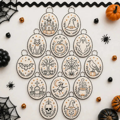 ⏳ Last Day 49% OFF – 🧵 Beginner-Friendly DIY Heirloom Oval Embroidery Ornament Kit Collection | Complete Kit with Embroidery Materials, Ornament Components & Step-by-Step Guide Included 💕