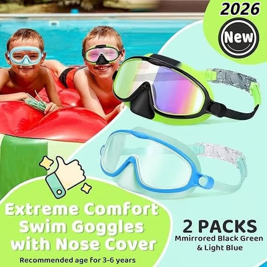 🏊‍♀️Last Day Buy 1 Get 1 Free🏊‍♀️-HD children's large frame waterproof and anti-fog swimming goggles