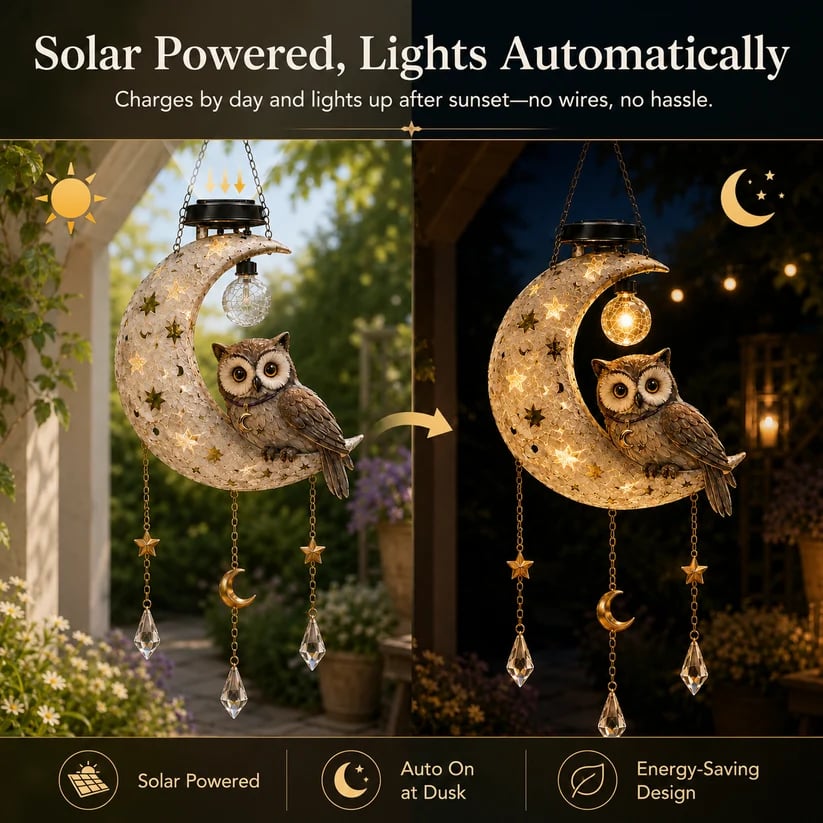 🔥Last Day 50% OFF -🌙Solar Owl Moon Garden Light🦉