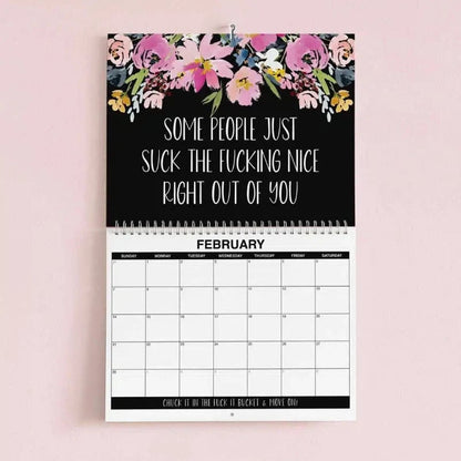 🌸🗓️ 2027 Funny Swear Word Wall Calendar – “F*ck It” Floral Calendar for Tired-Ass Women 😂✨