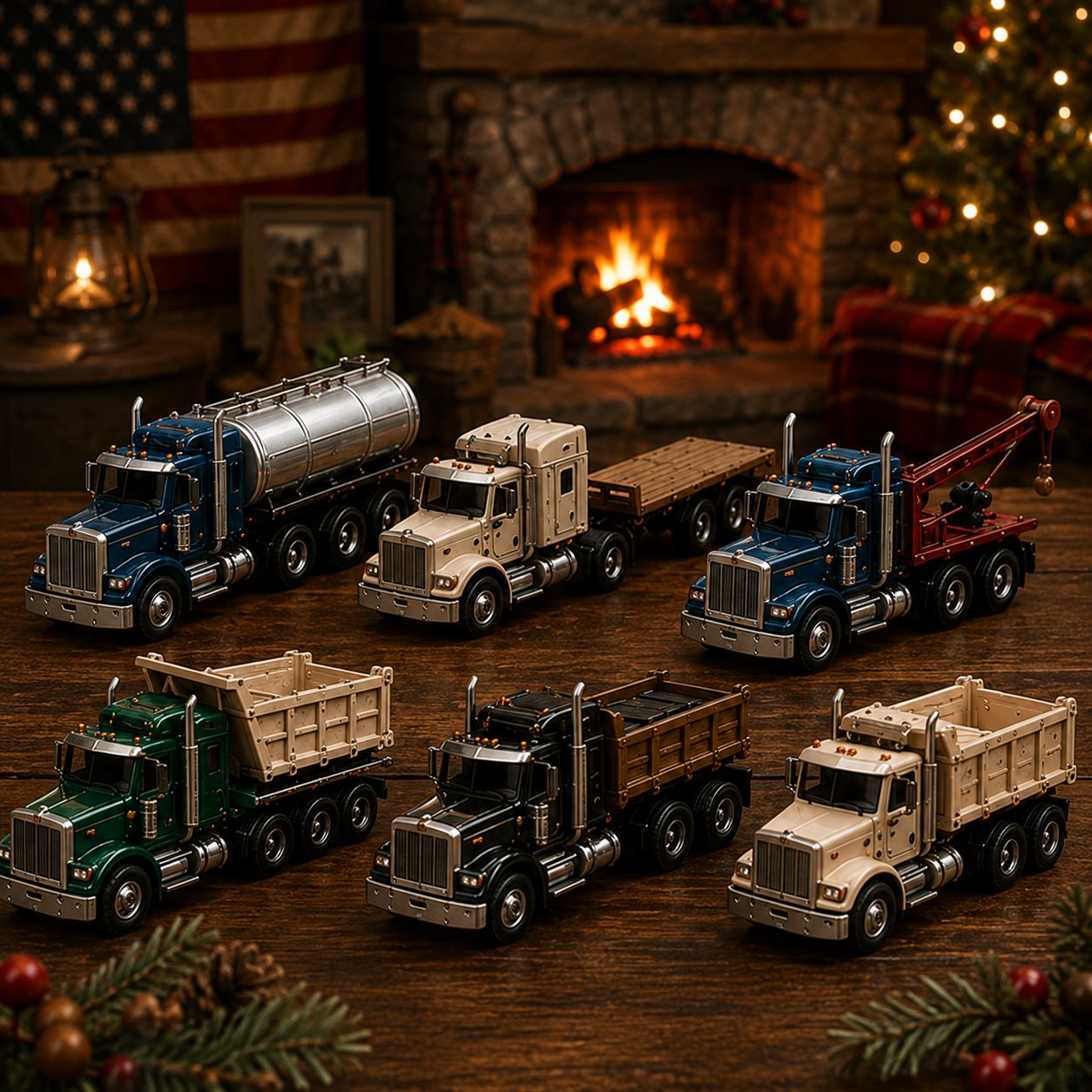 🚚American Trucks Advent Calendar 2026 – 24 Days of Collectible Mini Truck Surprises, Acrylic Charms Blind Box