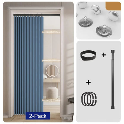 🎉⏰🔥LIMITED TIME 49% OFF! ⭐No-Drill Magnetic Accordion Door Curtain