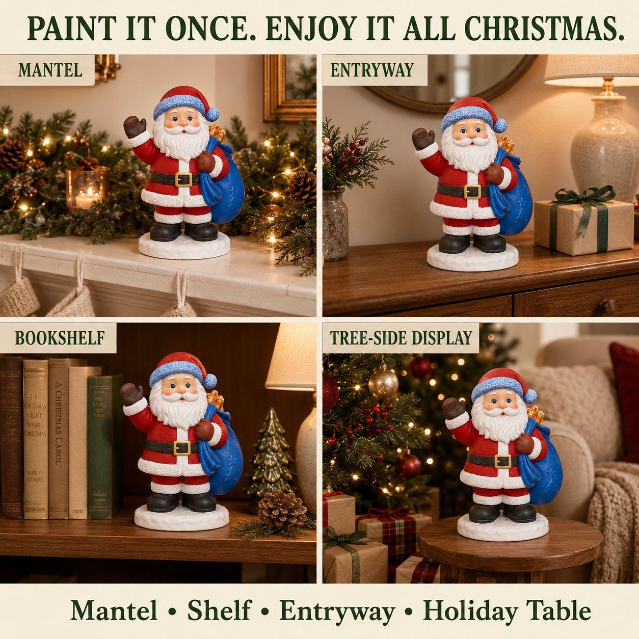 ⏳ Last Day 49% OFF – 🎨 Beginner-Friendly Christmas Paint-Your-Own Figurine Kit Collection | Complete Kit with Unpainted Figurine, Paints, Brushes & Mixing Palette Included 💕