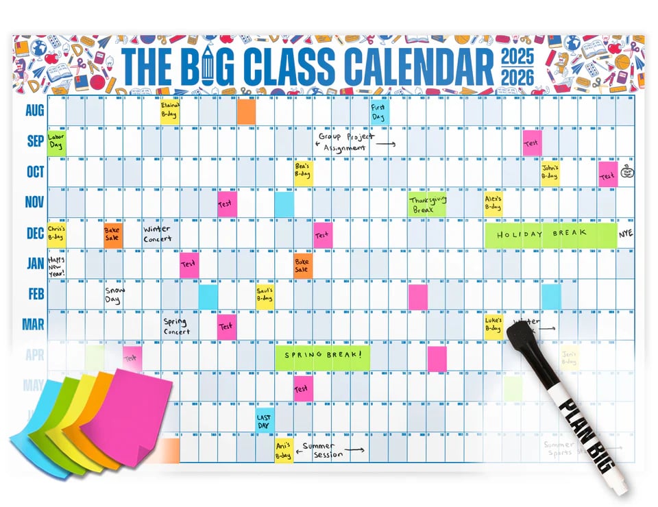 📚 Back-to-School Sale — 49% OFF Today! 💥📅 The Big Class Calendar - Academic Year 2026-2027