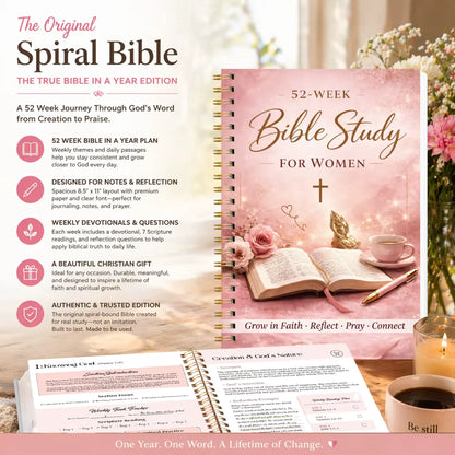 ✝️🙏The Bible in a Year for Women: 52-Week Guided Study📚(📦Buy 2 Free Shipping)