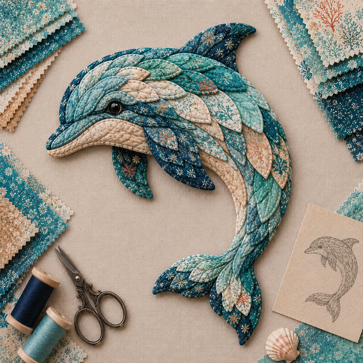 ⏳ Last Day 49% OFF – 🌊 Beginner-Friendly DIY Layered Ocean Wildlife Patchwork Art Kit | Complete Kit with All Tools & Step-by-Step Guide Included 💕