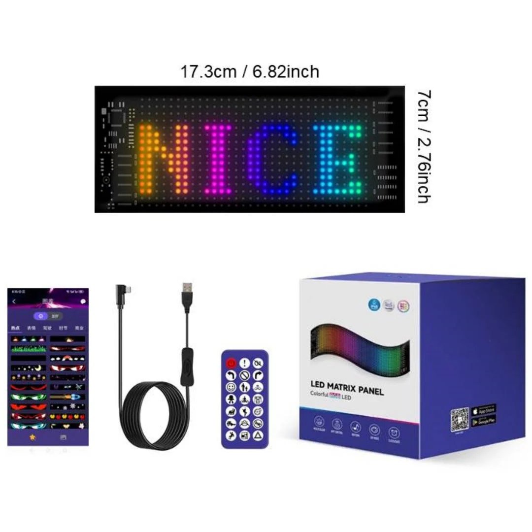 🚗 Smart LED Pixel Car Display | App-Controlled Text, Colors & Animations