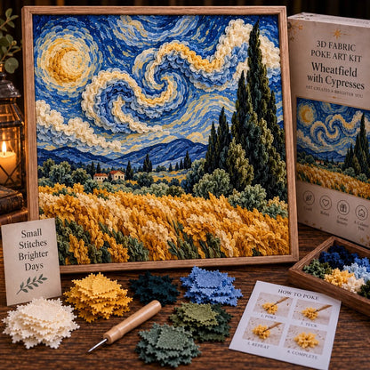 🎨🖼️ Van Gogh 3D Fabric Art Kit | Create Your Own Textured Masterpiece(📦Buy 2 Free Shipping)