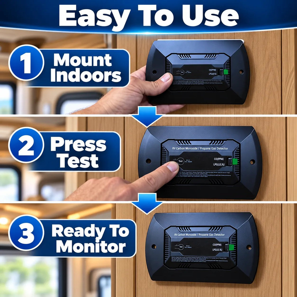 ⏰Limited Stock 60% OFF🚐🚨 2-in-1 RV Gas & CO Detector — Stay Safe on Every Journey! 🛡️✨