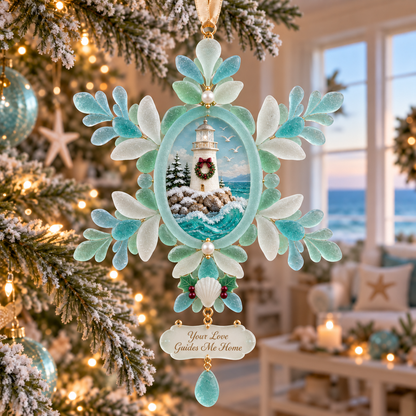 Coastal-style snowflake Christmas ornament