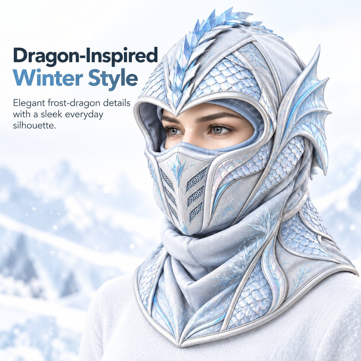 🐉 Frost Dragon Winter Balaclava ❄️ 3-in-1 Windproof Face Mask | Warm, Stylish & Ready for the Cold