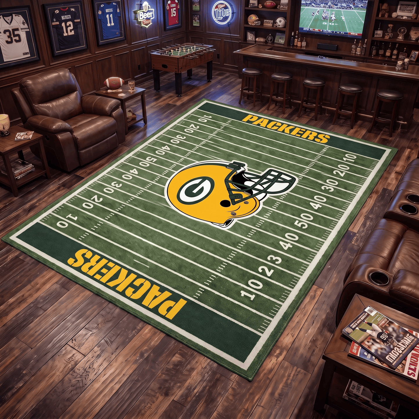Gridiron Football Field Area Rug 🏈