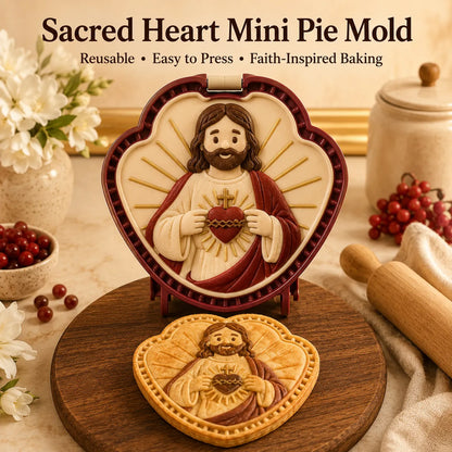 ⏳ Last Day 49% OFF – ✝️ 16-Design Christian Mini Pie Mold Collection | Reusable Embossed Molds for Shaping Detailed Jesus, Mary, Angels, Crosses, Dove & Faith-Inspired Pies 🥧✨