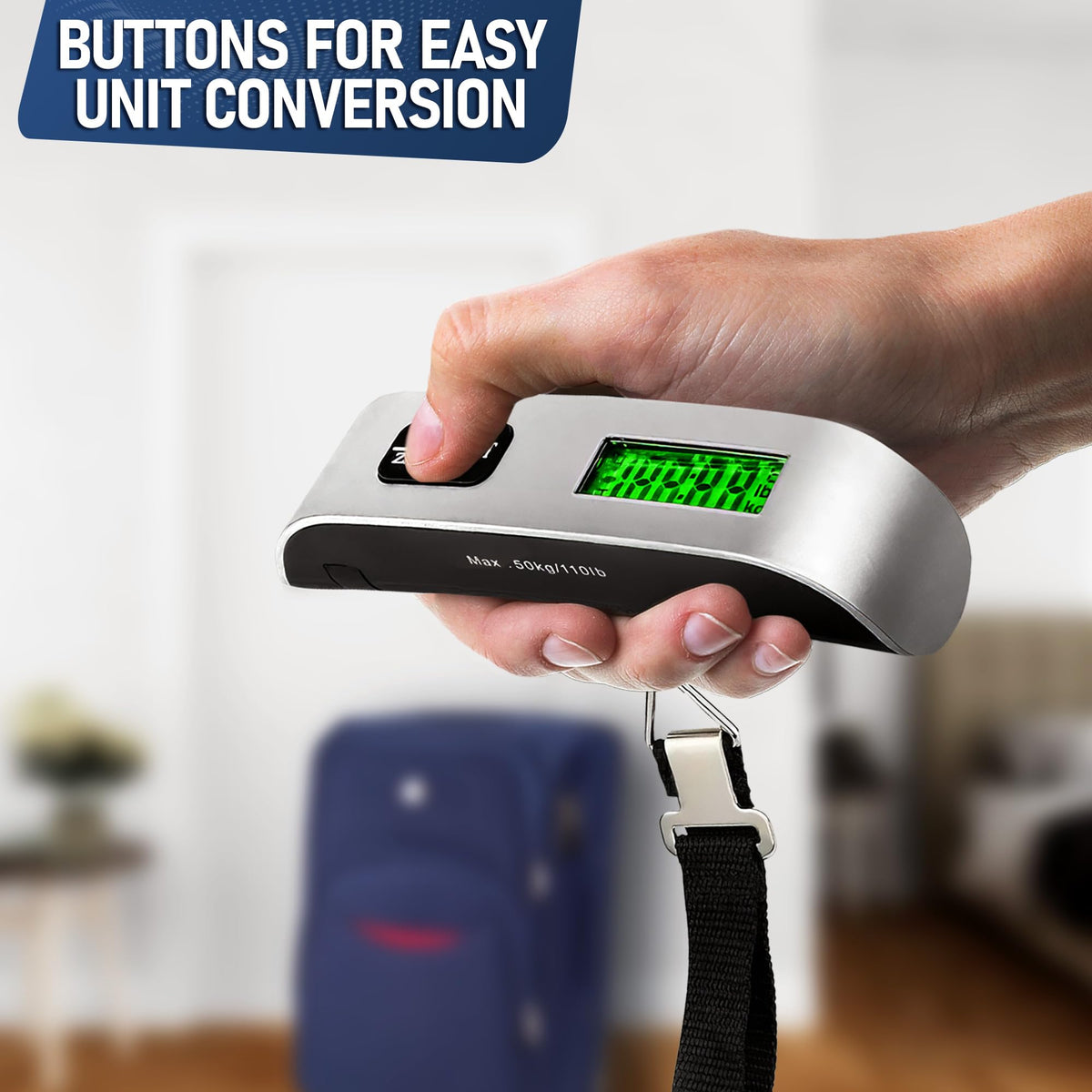 🧳 Portable Digital Luggage Scale | 110 lb Capacity