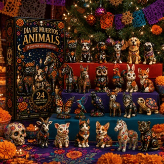 Día de Muertos Animals Advent Calendar 2026 – 24‑Day Folk Art Animal Figurine Collection | 24 Unique Collector‑Grade Miniatures