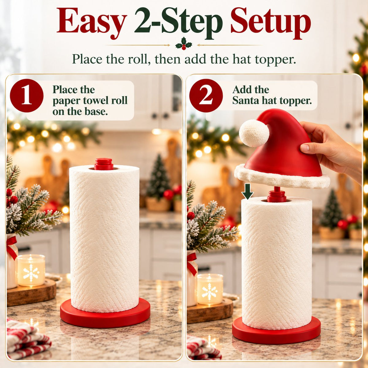 Santa Hat Christmas Paper Towel Holder