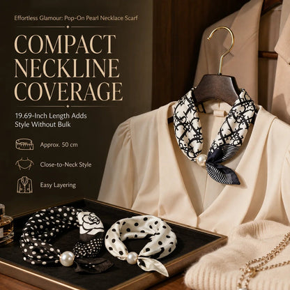 ✨ Effortless Glamour: Pop-On Pearl Necklace Scarf 🧣