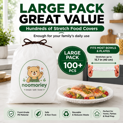 🍽️ 100PCS Disposable Stretch Food Covers | Elastic Bowl Covers