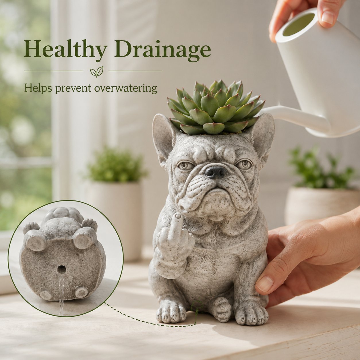GRUMPY DOG PLANTER