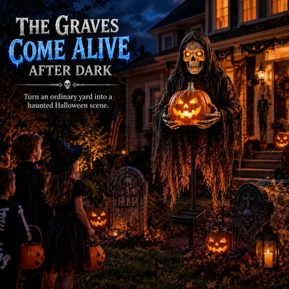 🎁 HEUTE 49 % SPAREN! 🎁💀 Soul Collector™ Pumpkin Edition Animated Halloween Yard Decoration