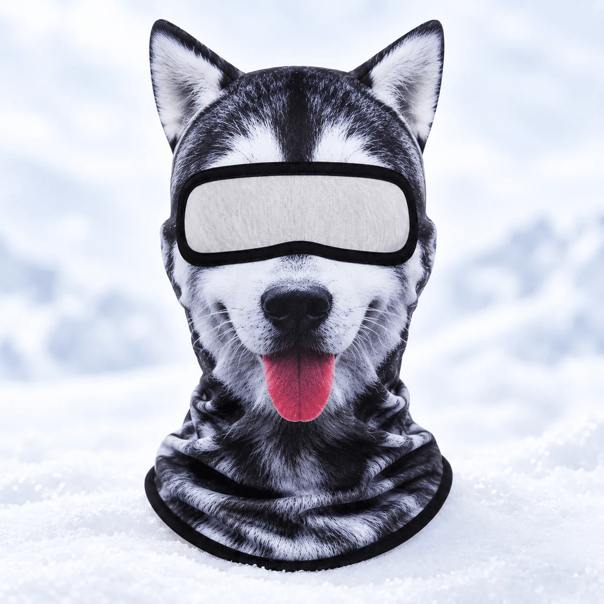 Animal Ski Balaclava – Warm Windproof Snowboard Face Cover with Snow Leopard, Tiger, Tabby & Husky Styles