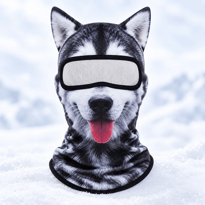 Animal Ski Balaclava – Warm Windproof Snowboard Face Cover with Snow Leopard, Tiger, Tabby & Husky Styles