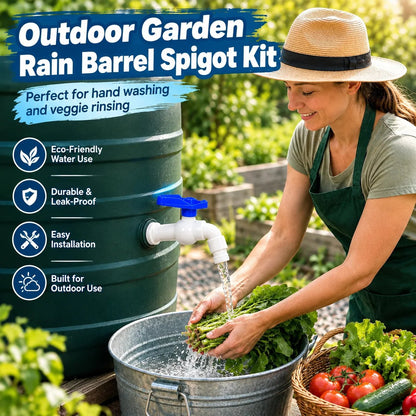2Pcs Rain Barrel Faucet Kit with Hole Saw and 1/2' PVC Bulkhead Fitting