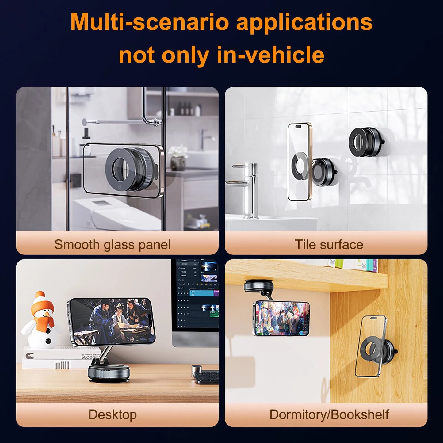 2026 Newest 360° Adjustable Vacuum Magnetic Suction Cup Phone Holder Mount