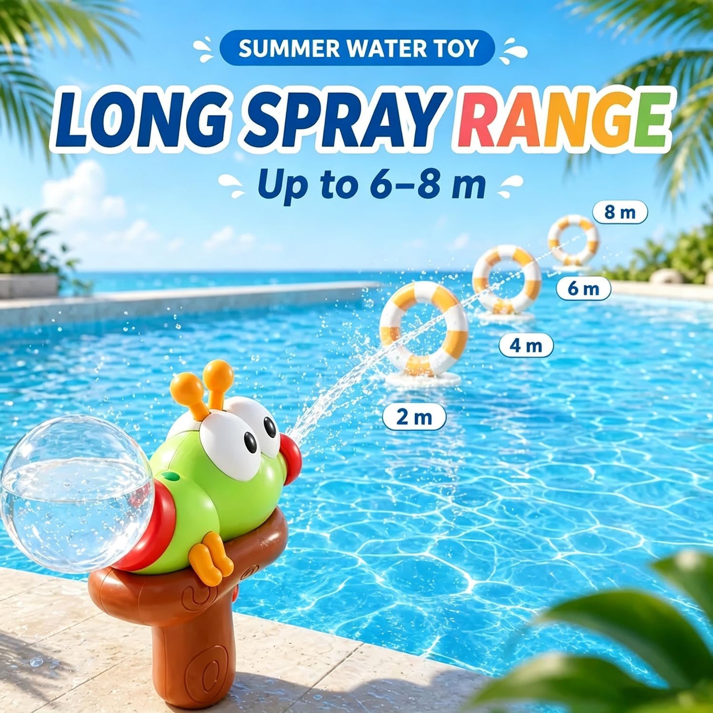 🎉Cute boys and girls playing in the water with ant-shaped electric press water guns, beach water fights, pool fun, and children’s water guns for drifting