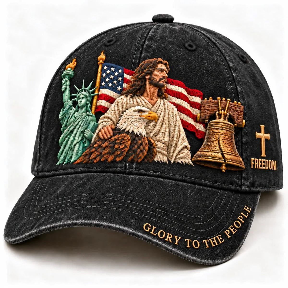 ✝️🇺🇸 Faith & Freedom American Heritage Embroidered Cap