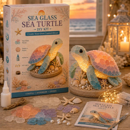 ⏳ Last Day 49% OFF – 🌊 Beginner-Friendly DIY Glowing Sea Glass-Style Ocean Art Kit Collection | Complete Kit with Sea Glass-Style Pieces, LED Lights & Step-by-Step Guide Included 💕