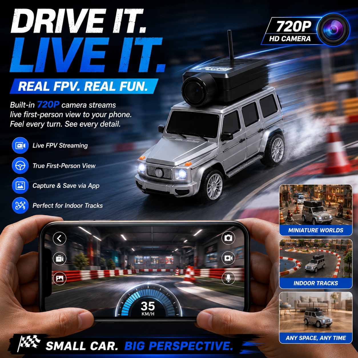 🚗 50% OFF Mini FPV RC Camera Car | 720P WiFi APP Control