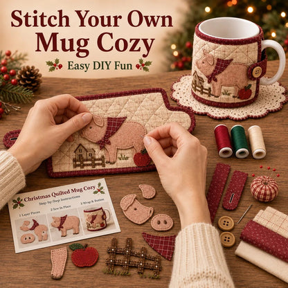 🐷 Farmhouse Friends Mug Cozy Sewing Kit