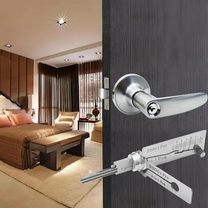 🔥HOT SALE 49% OFF⚒️Stainless Steel Master Key Decoder, SS001 Pro Lock Pick Tool for Beginners, Practical Locks for Lock Lock,Lock Pick Set（Only applicable to Flat Key Lock）