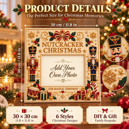 🎄 DIY Christmas Pearl & Rhinestone Photo Frame Kit | Beginner-Friendly Holiday Craft 💎