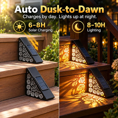 🔥Hot sales✨2-Pack Solar Step Lights | Dusk-to-Dawn Outdoor Lighting with IP65 Weather Resistance & No Wiring 🌙