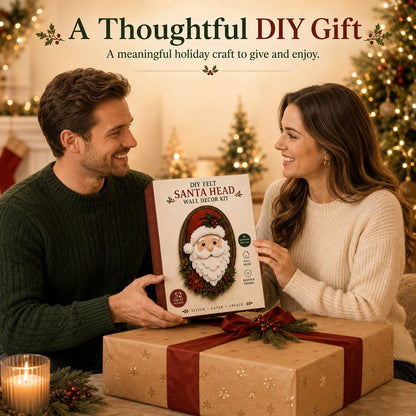 ⏳ Last Day 49% OFF – 🎅 Beginner-Friendly 52-Piece DIY Layered Felt Santa Wall Decor Kit | Complete Kit with All Tools & Step-by-Step Guide Included 💕
