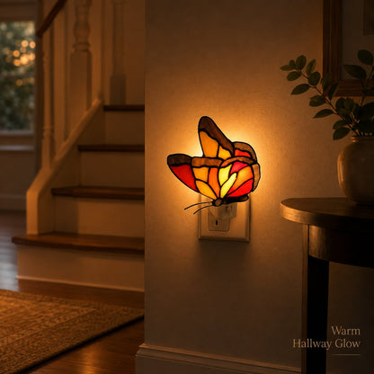 🦋 Limited-Time 50% OFF – Stained-Glass-Style Butterfly Plug-In Night Light